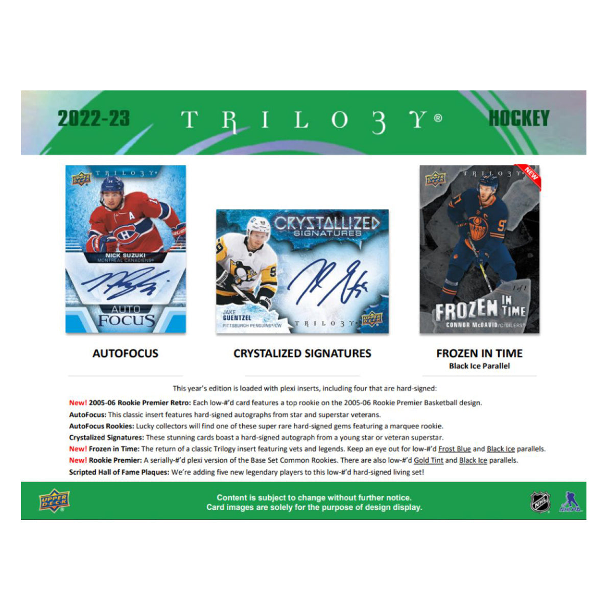 NHL - 2022/23 Trilogy Hockey Trading Cards (Display of 6)
