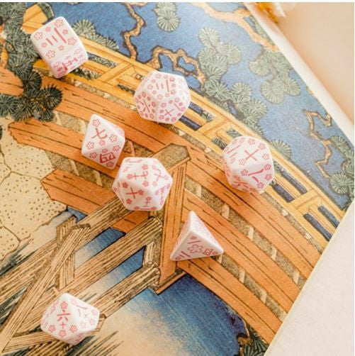 Japanese Dice Set Cherry Blossoms Petals