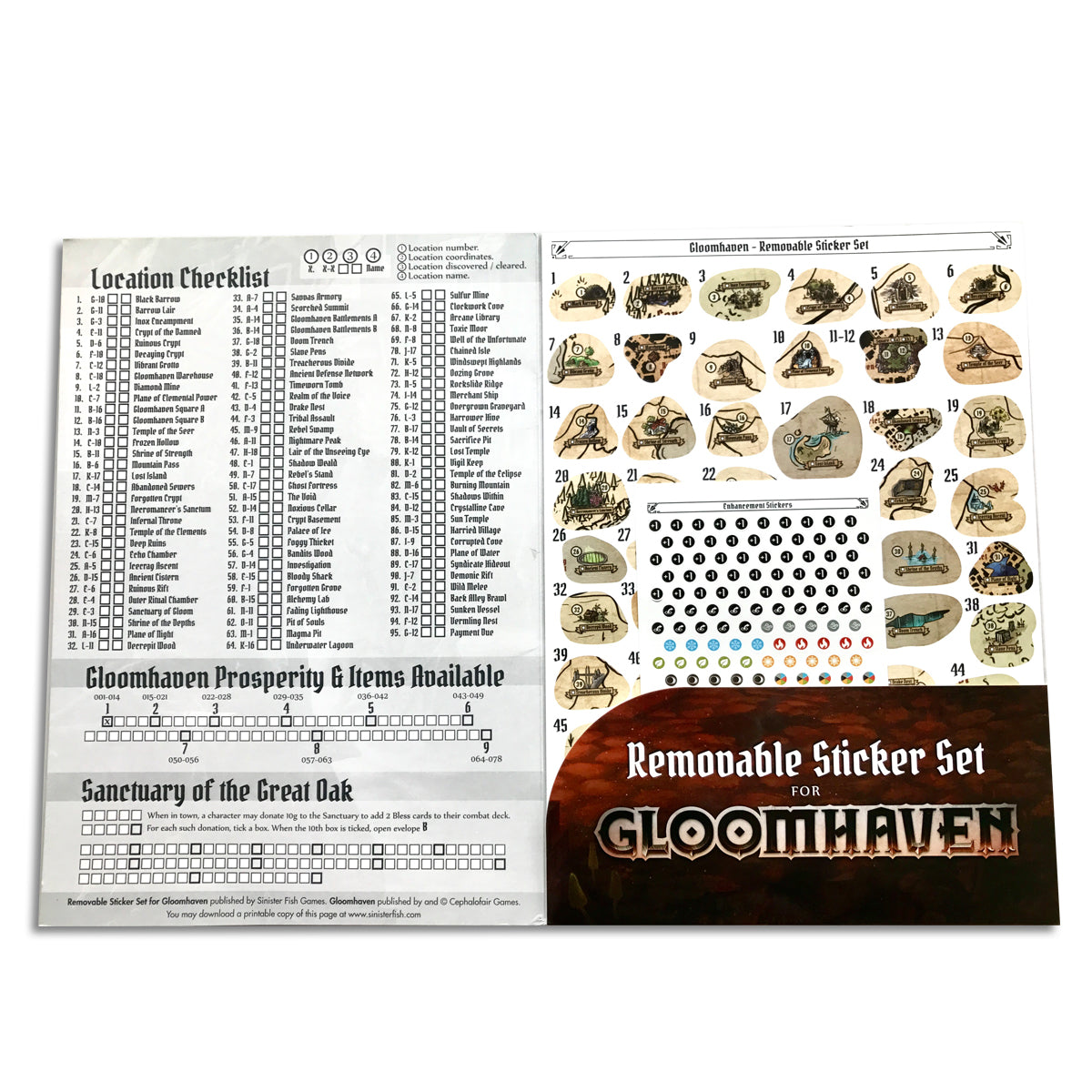 Gloomhaven Removable Sticker Set