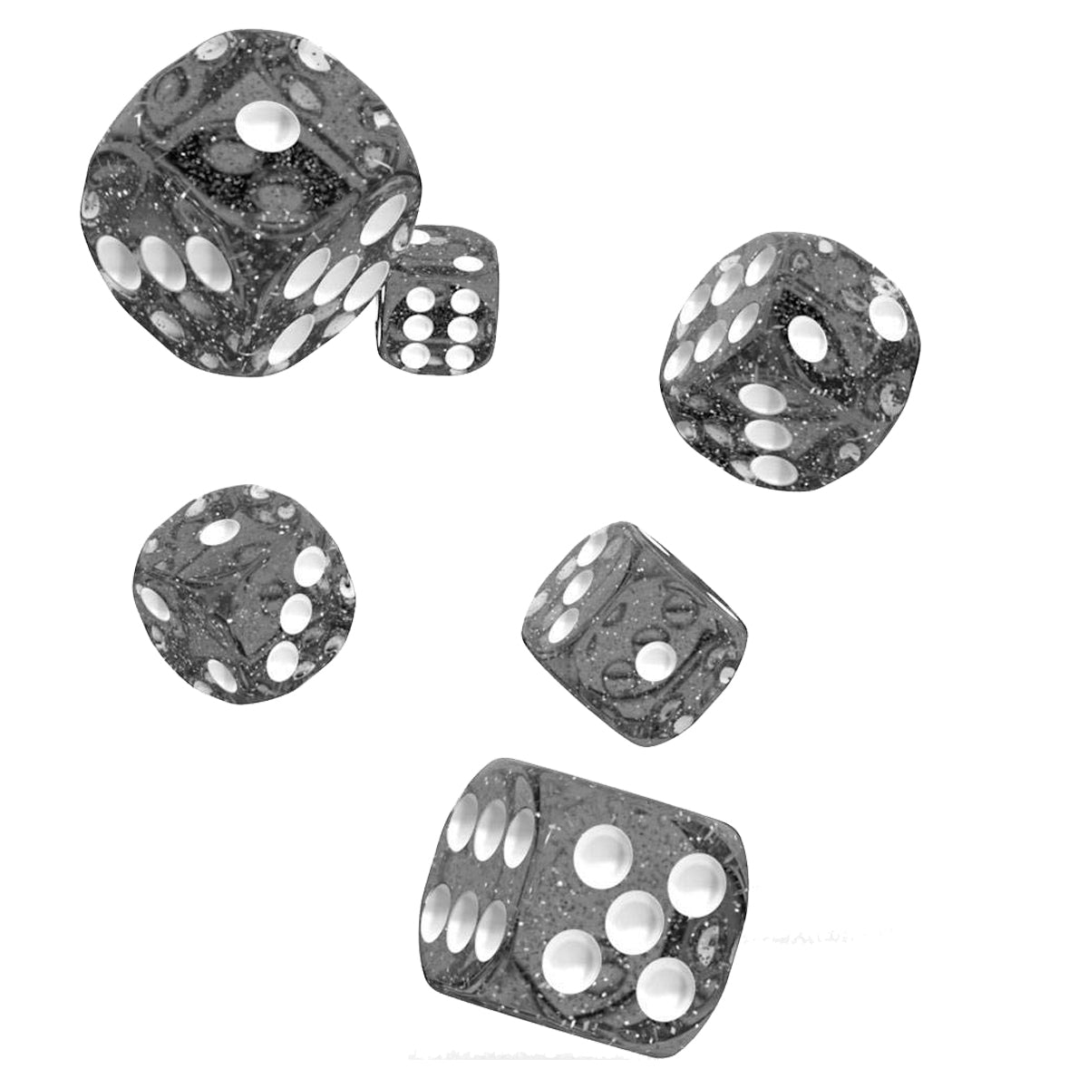 Oakie Doakie Dice D6 16 mm Speckled Black 12pc