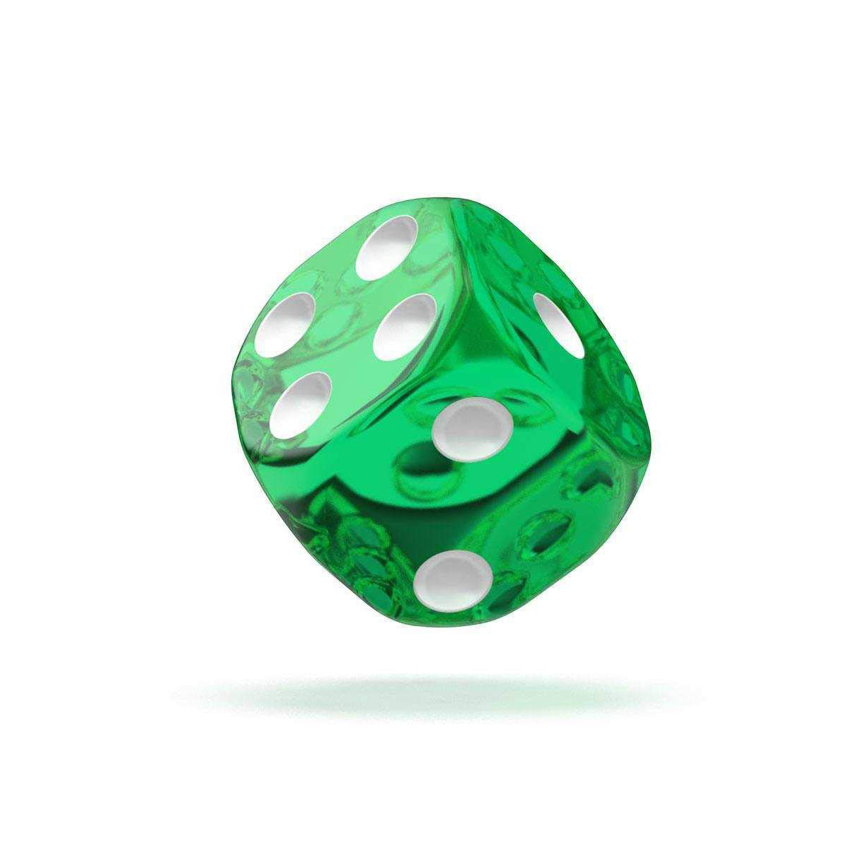 Oakie Doakie Dice D6 12 mm Translucent Green 36pc