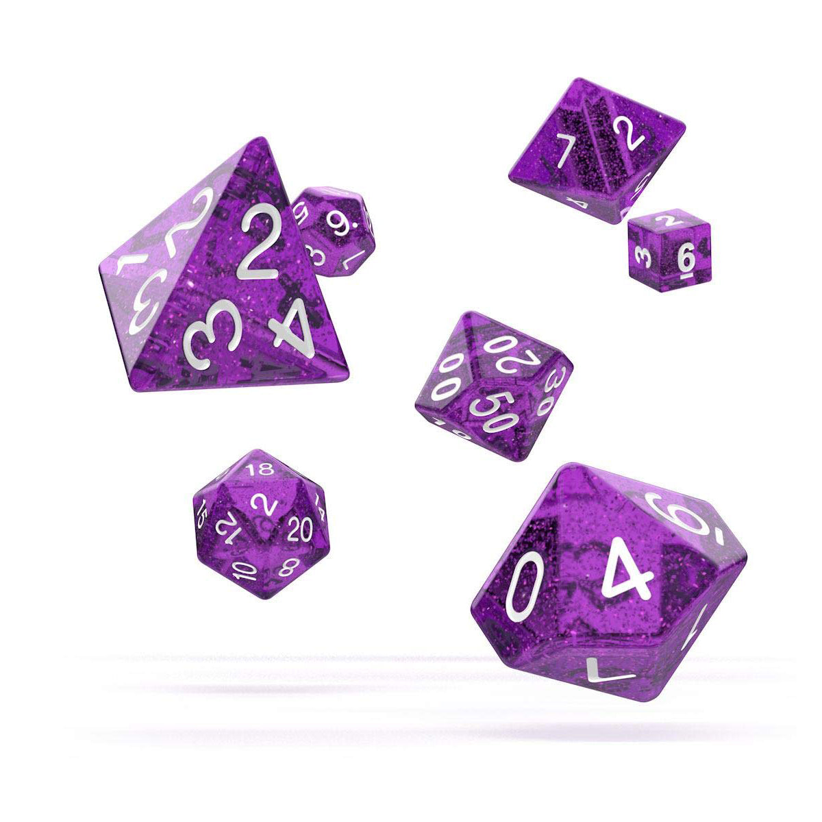 Oakie Doakie Dice RPG Set Speckled Purple 7pc