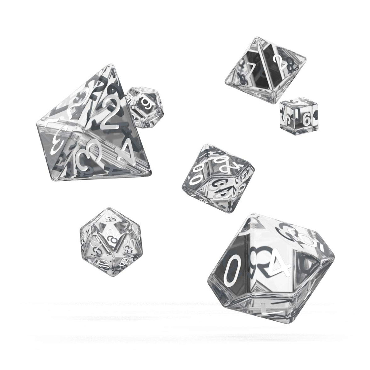 Oakie Doakie Dice RPG Set Translucent Clear 7pc