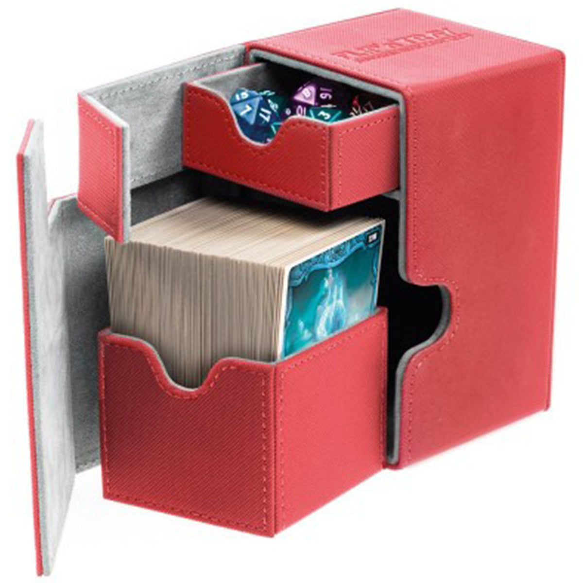 Deck Box Ultimate Guard Flip n Tray Deck Case 80  Standard Size XenoSkin Red