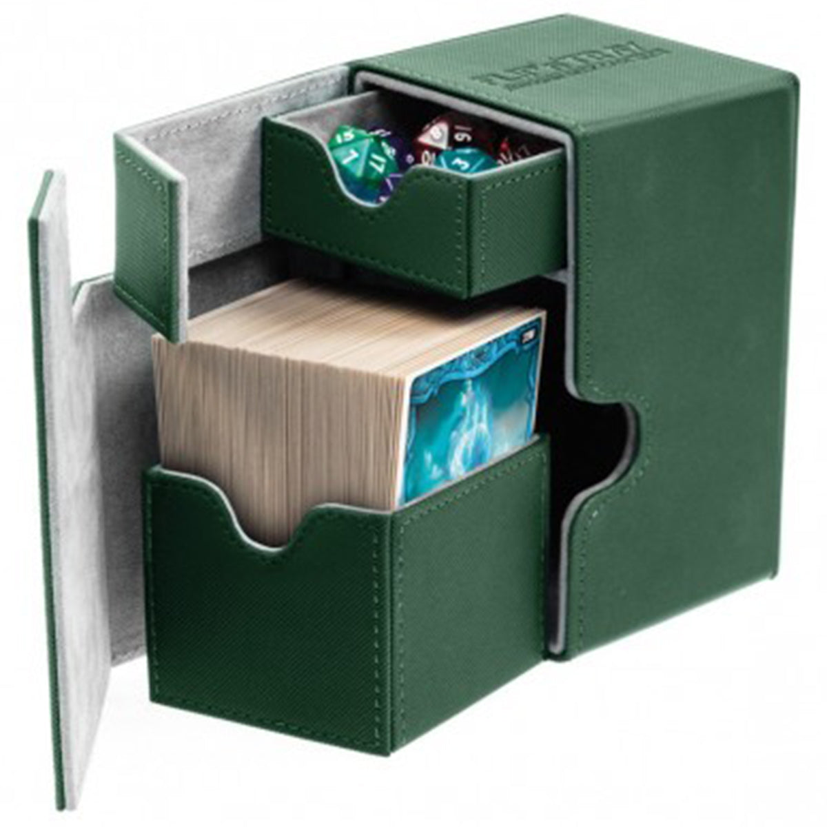 Deck Box Ultimate Guard Flip n Tray Deck Case 80 Standard Size XenoSkin Green