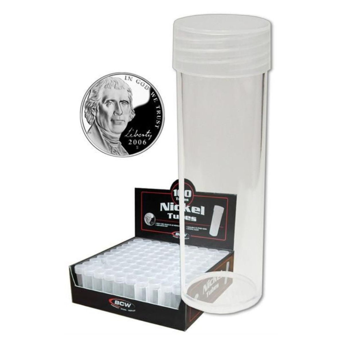BCW Coin Safe Coin Tube Nickel 100pcs