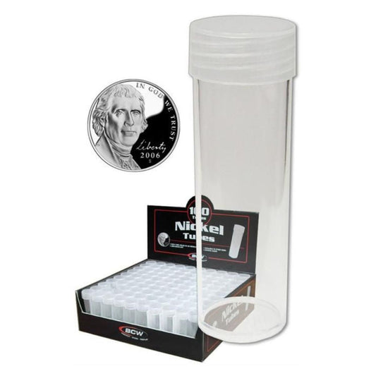 BCW Coin Safe Coin Tube Nickel 100pcs