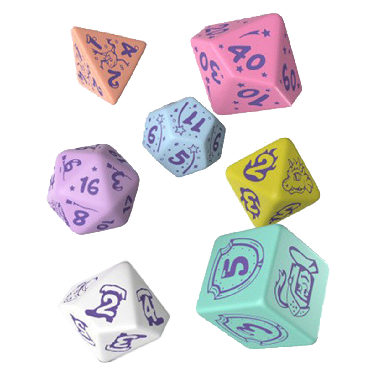 My Very First Dice Set Little Berry Set of 7 polyhedral dice
