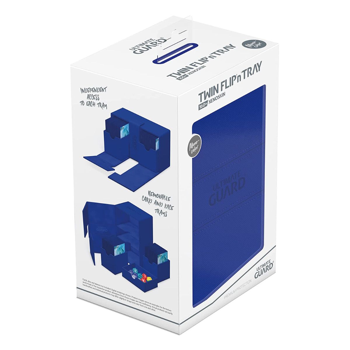 Ultimate Guard Flip n Tray 160+ XenoSkin Monocolor Blue Deck Box
