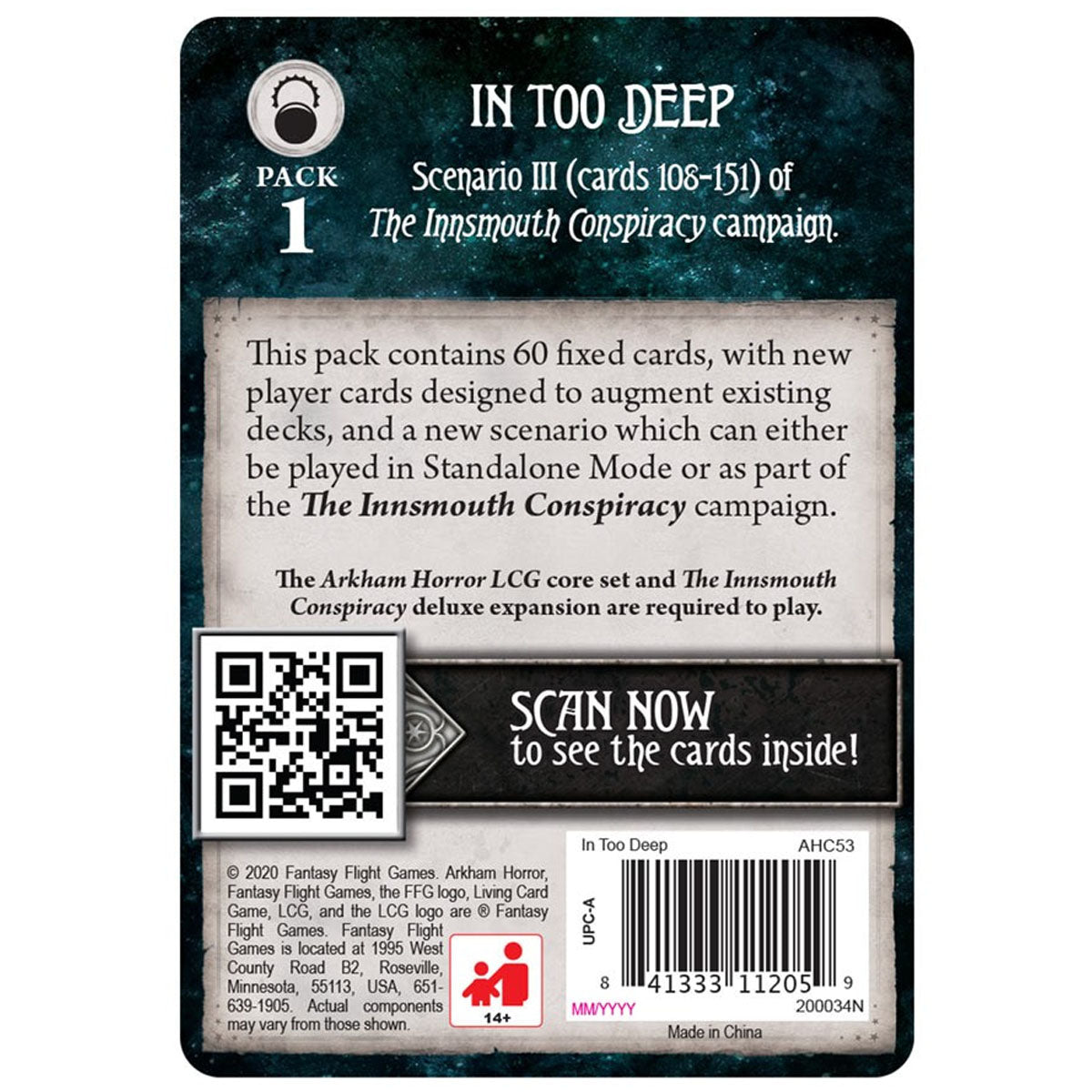 Arkham Horror LCG In Too Deep Mythos Pack