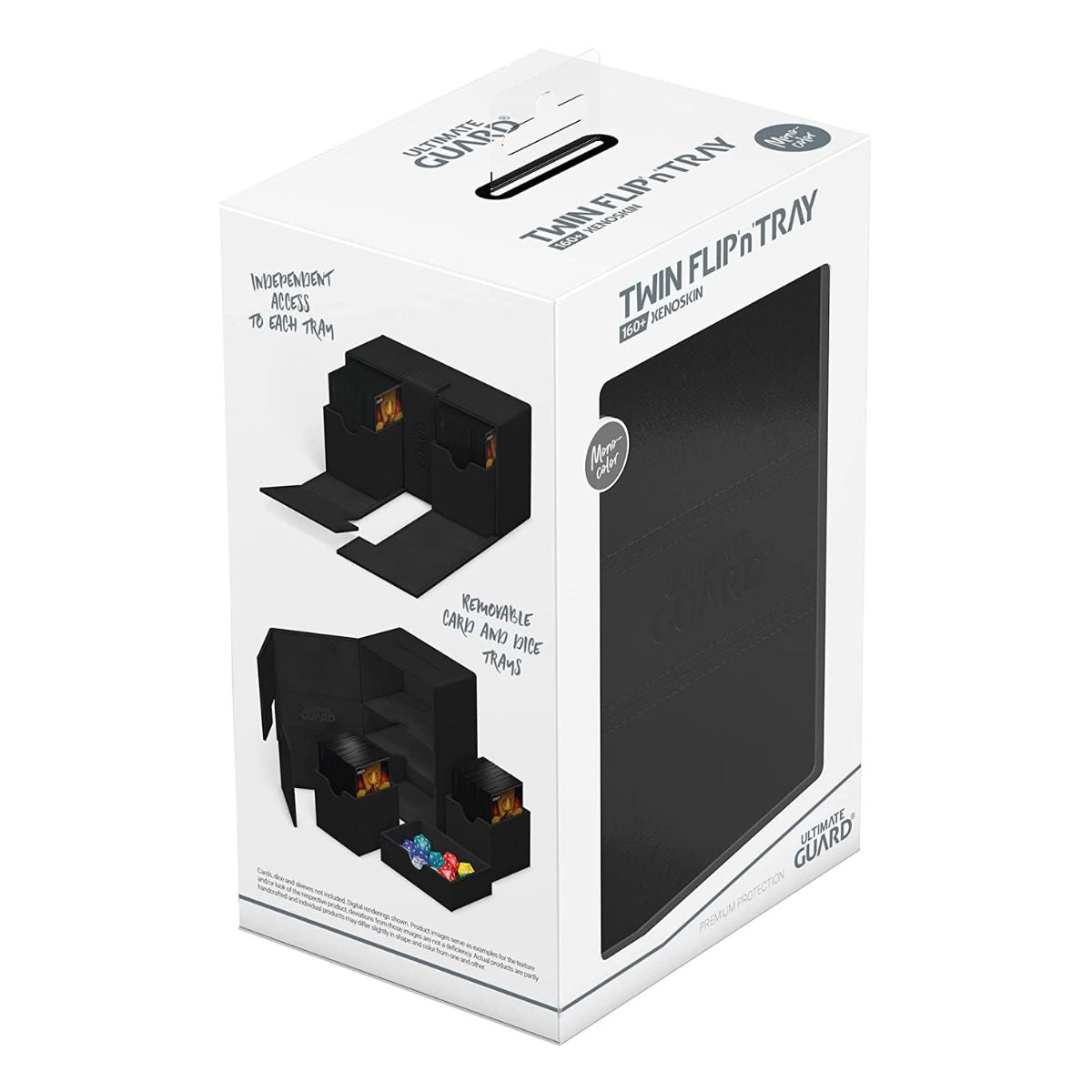 Ultimate Guard Flip n Tray 160+ XenoSkin Monocolor Black Deck Box