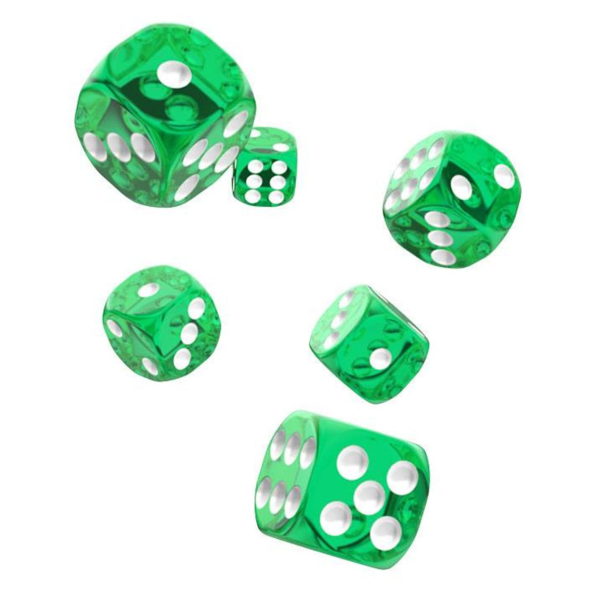 Oakie Doakie Dice D6 16 mm Translucent - Green (12)