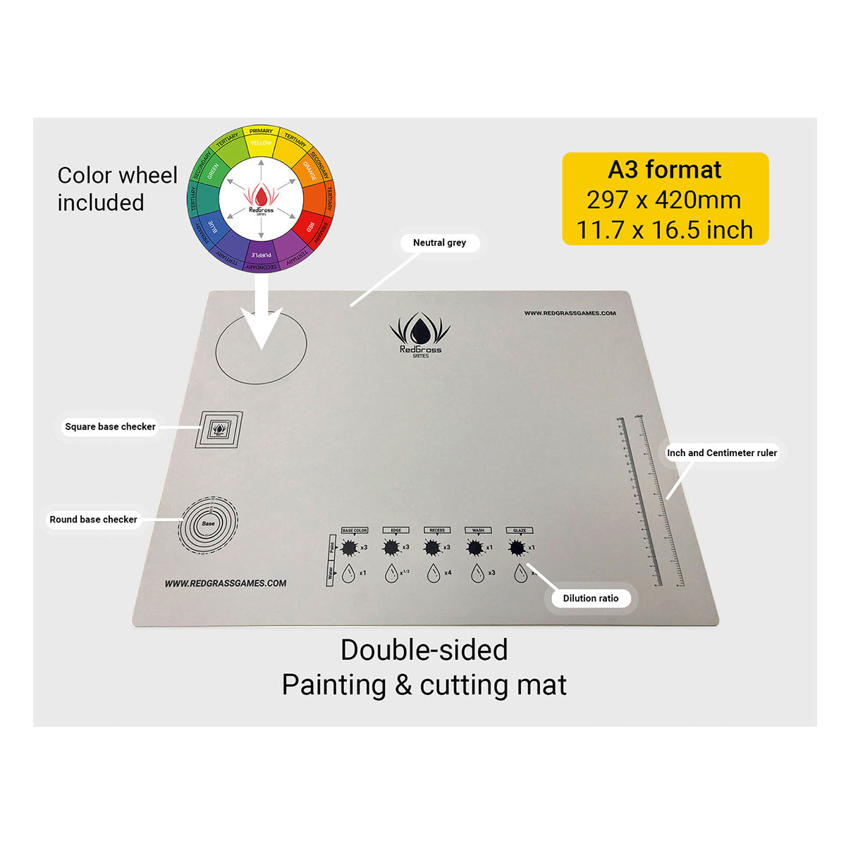 Redgrass Painting Mat A3 – Cut Resistant
