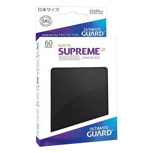 Ultimate Guard Supreme UX Sleeves Japanese Size Matte Black 60ct