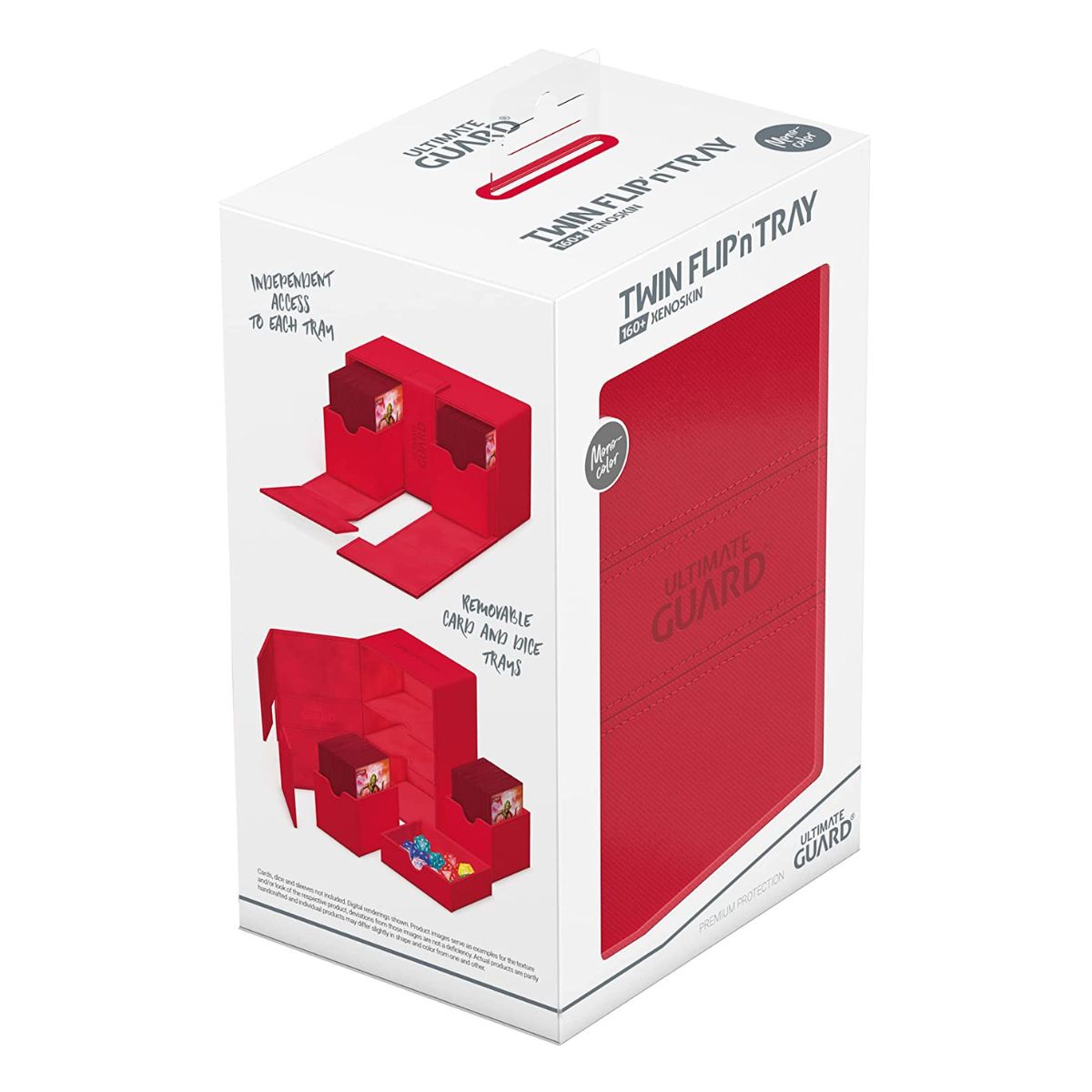 Ultimate Guard Flip n Tray 160+ XenoSkin Monocolor Red Deck Box