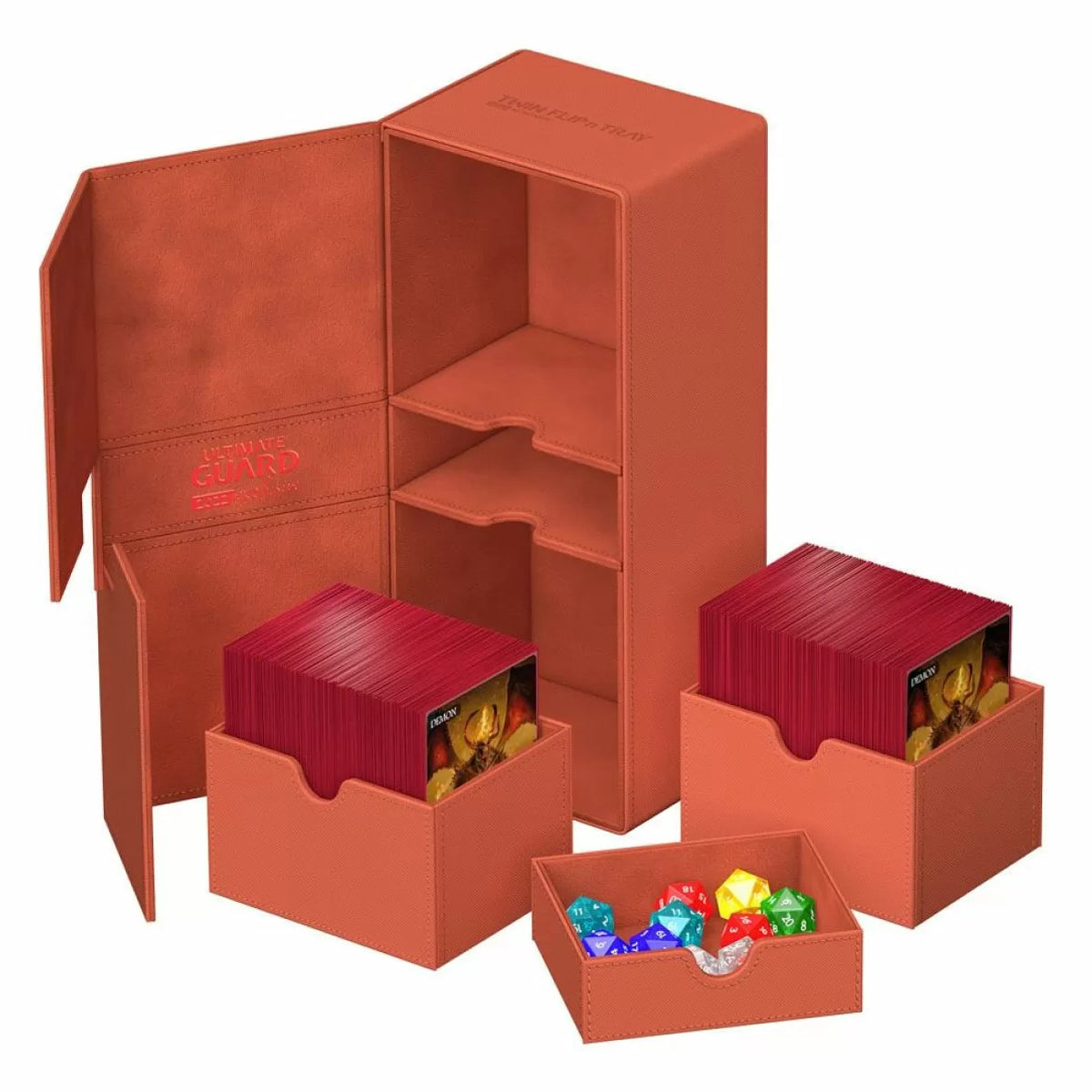 Ultimate Guard Twin Flip n Tray Deck Case 266+ Xenoskin 2022 Exclusive Dark Orange Deck Box