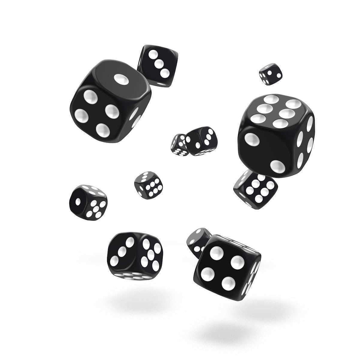 Oakie Doakie Dice D6 12 mm Solid Black 36pc
