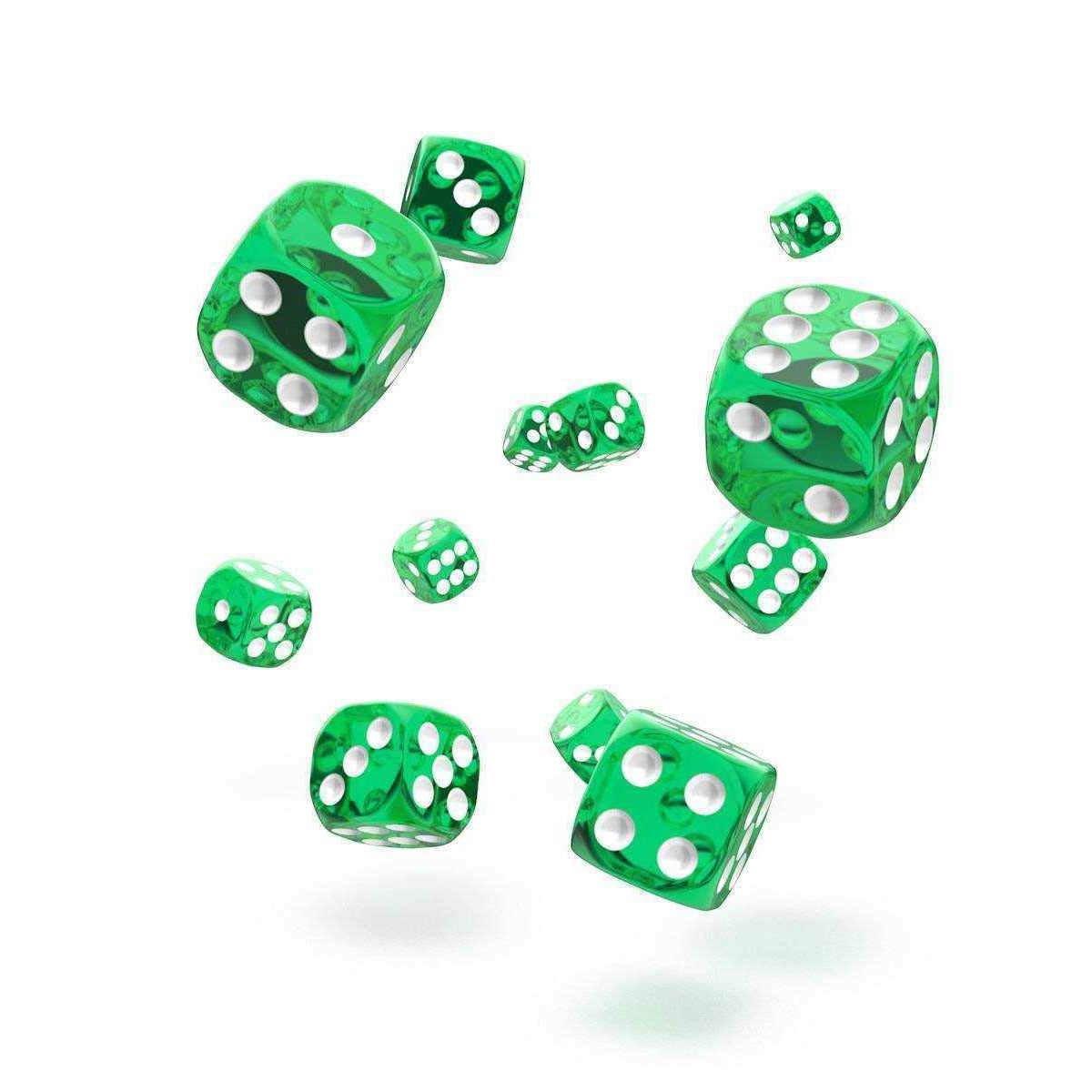 Oakie Doakie Dice D6 12 mm Translucent Green 36pc
