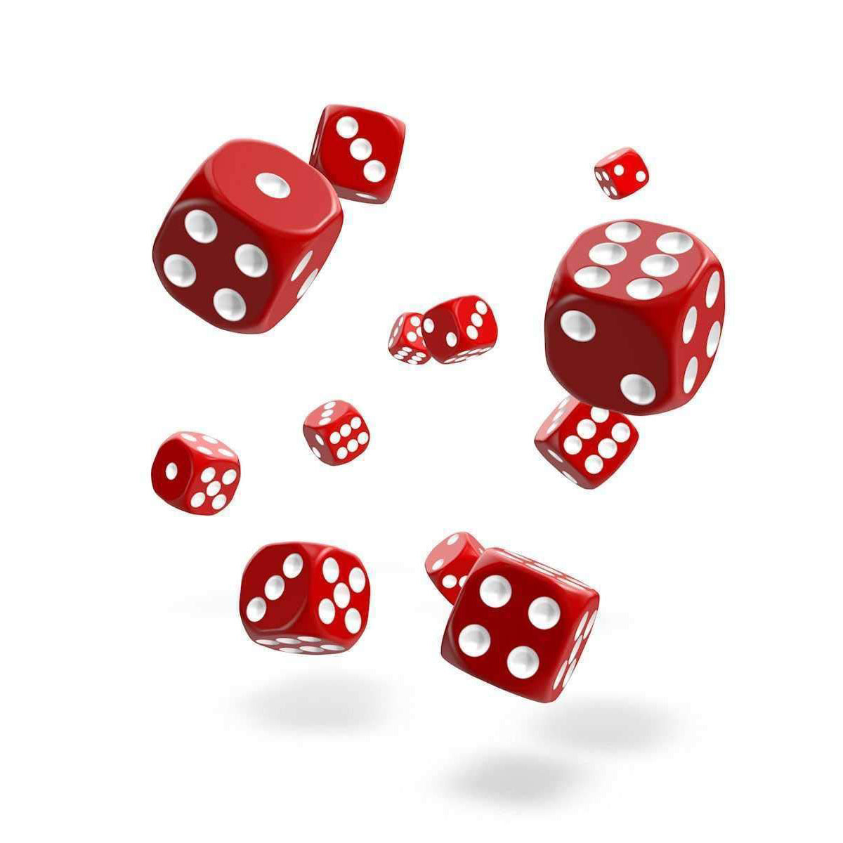 Oakie Doakie Dice D6 12 mm Solid Red 36pc