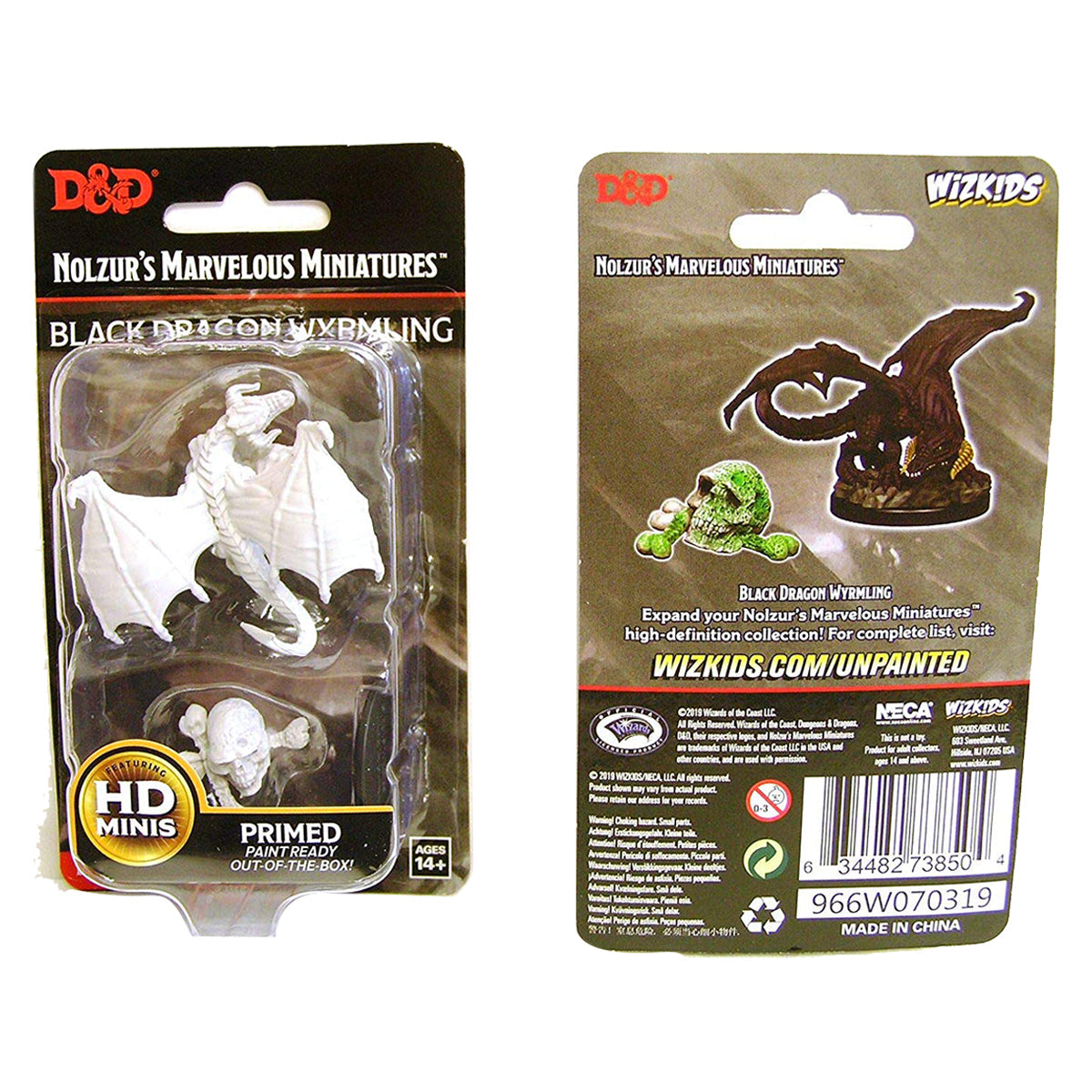 D&D Nolzurs Marvelous Unpainted Miniatures Black Dragon Wyrmling