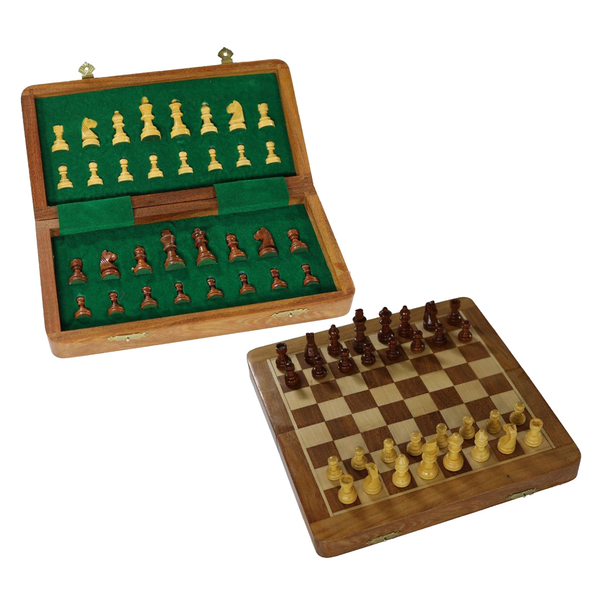 Chess Set - Hawstead Magnetic Folding Acacia 18cm