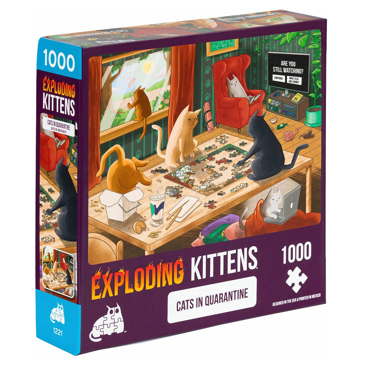 Exploding Kittens Puzzle Cats in Quarantine 1,000 pieces