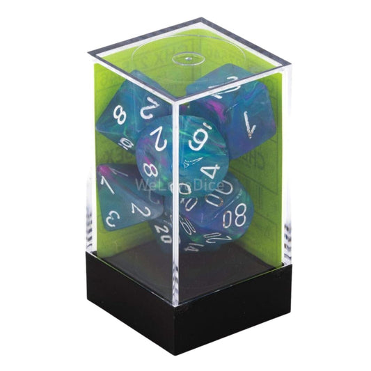 Chessex CHX 27546 Festive Polyhedral Waterlily/White 7-Die Set