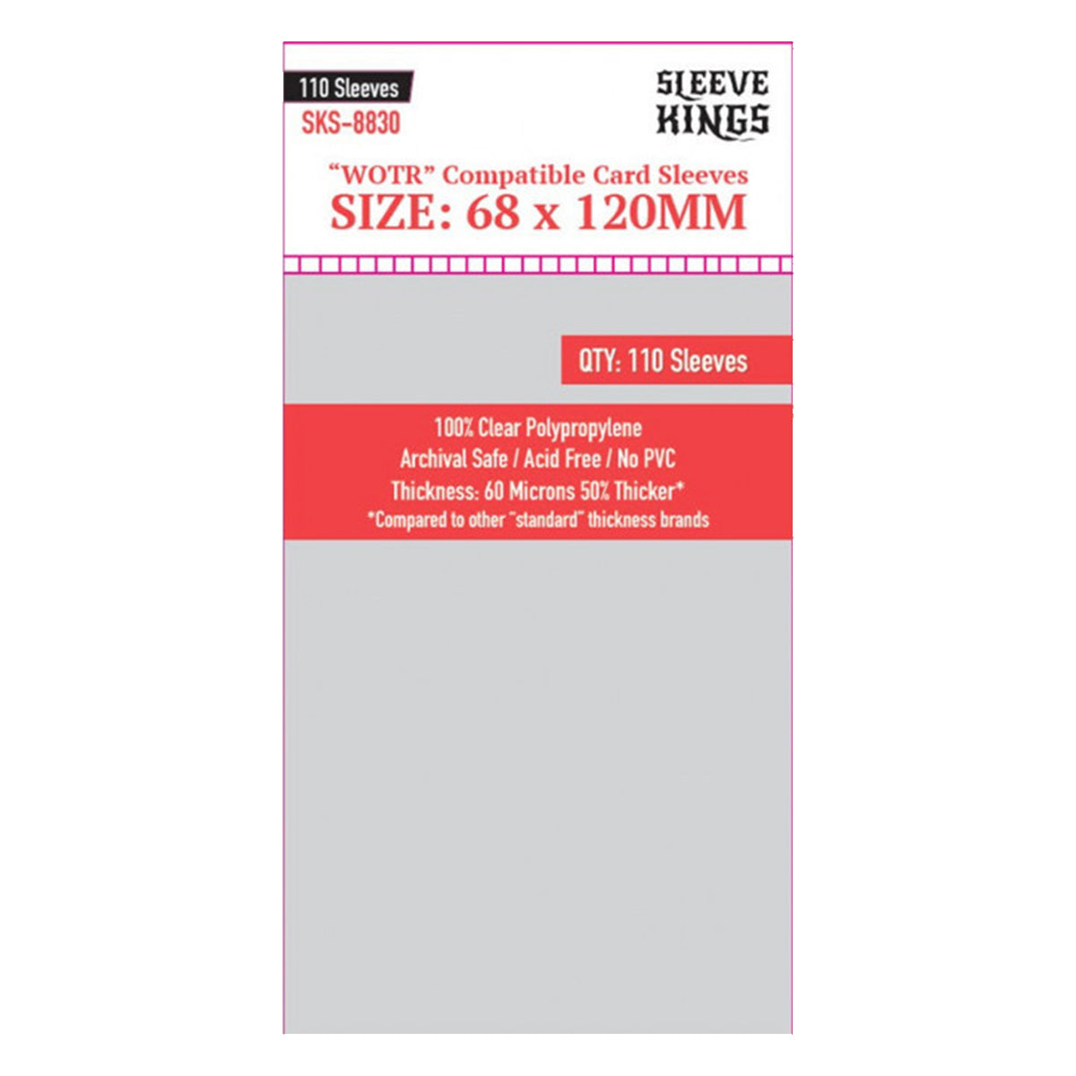Sleeve Kings Board Game Sleeves WOTR Perfect Compatible 68x120mm 110ct