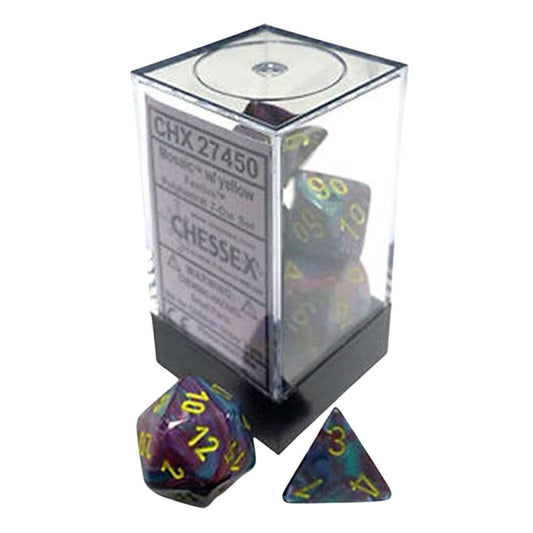 Chessex CHX 27450 Festive Mosaic/Yellow 7-Die Set
