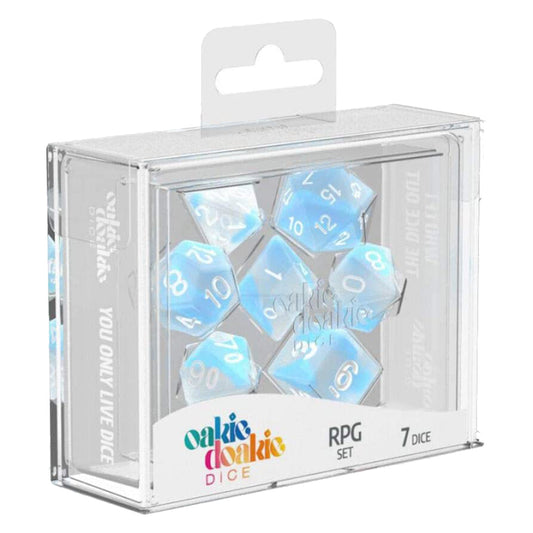 Oakie Doakie Dice RPG Set Glow in the Dark - Arctic 7pc