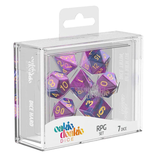 Oakie Doakie Dice RPG Set GemiDice - Amethyst 7pc