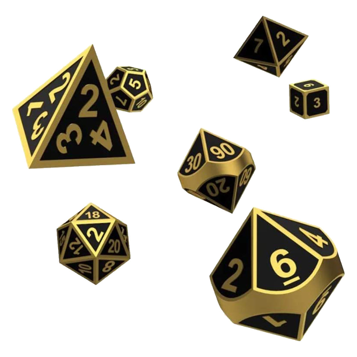 Oakie Doakie Dice RPG Set Metal Dice - Alchemy Gold 7pc