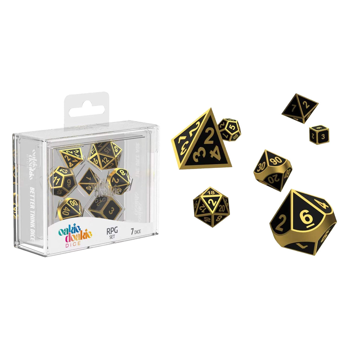 Oakie Doakie Dice RPG Set Metal Dice - Alchemy Gold 7pc