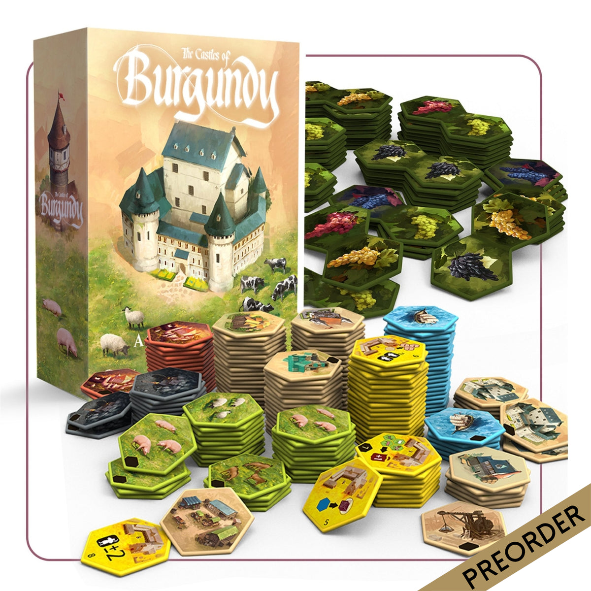 Castles of Burgundy Special Edition Upgraded Hex Acrylic