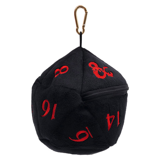 D&D D20 Plush Black and Red Dice Bag