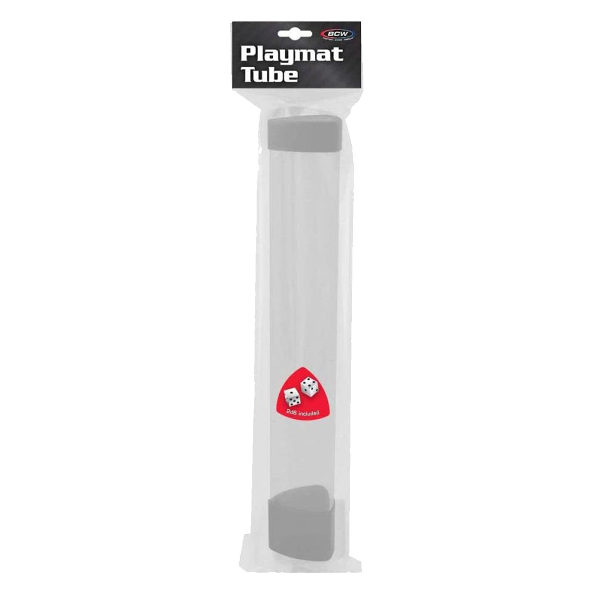 BCW Clear Playmat Tube with White Caps Dice