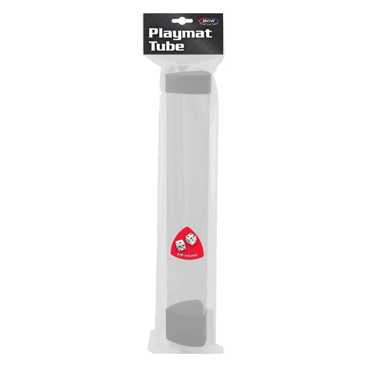 BCW Clear Playmat Tube with White Caps Dice