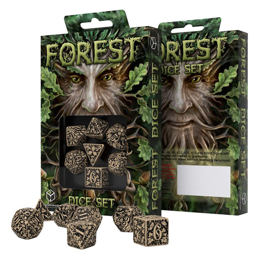 Q Workshop Forest 3D Beige & Black Dice Set 7
