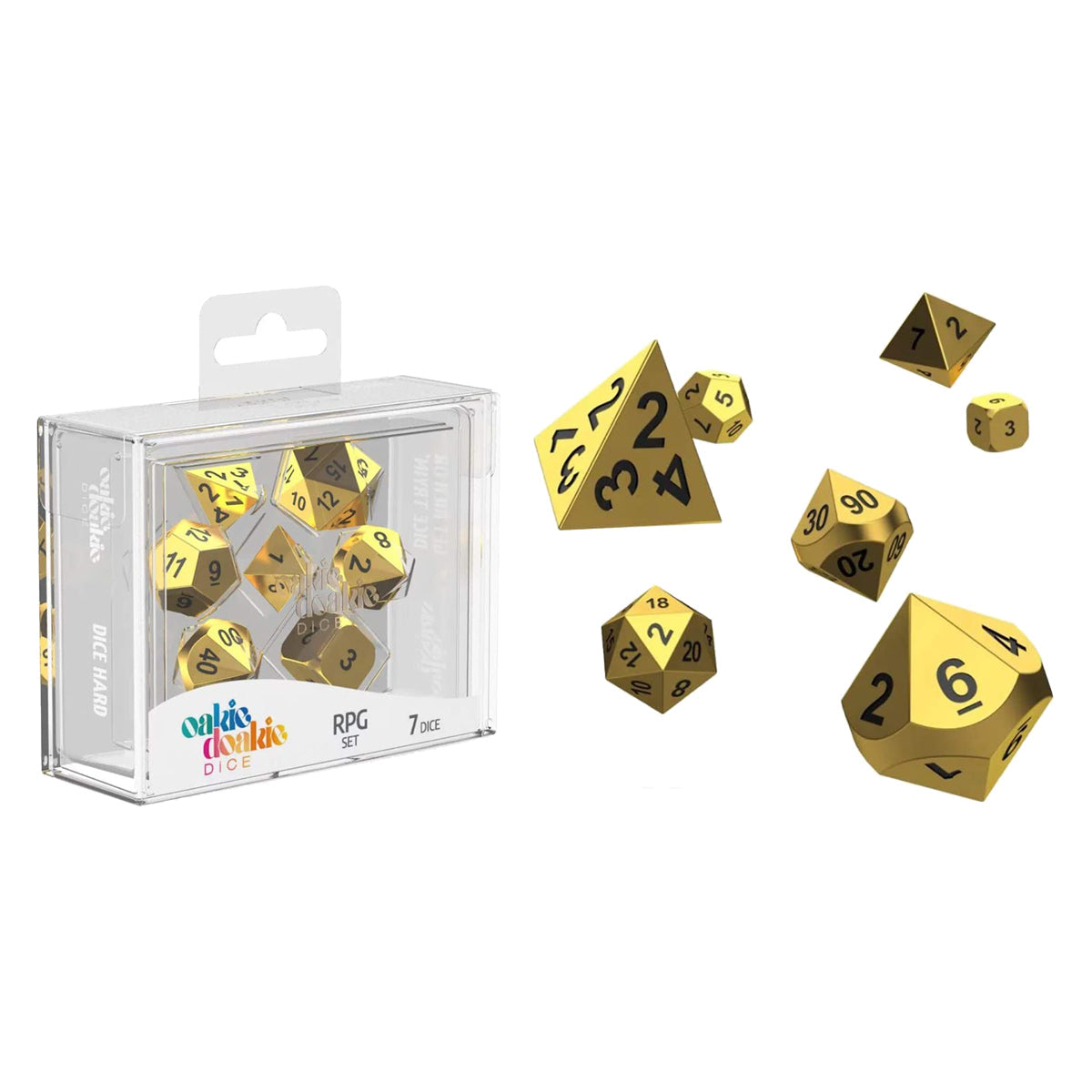 Oakie Doakie Dice RPG Set Metal Dice - Aurym 7pc