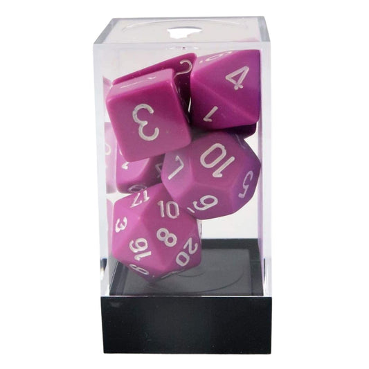 Chessex CHX 25427 Opaque Polyhedral Light Purple/white 7-Die Set