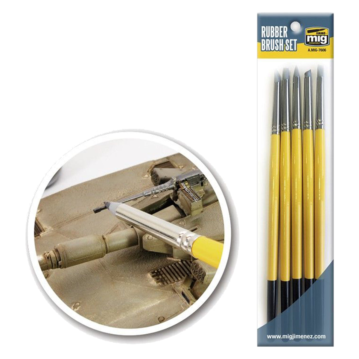 Ammo by MIG Brushes Rubber Brush Set