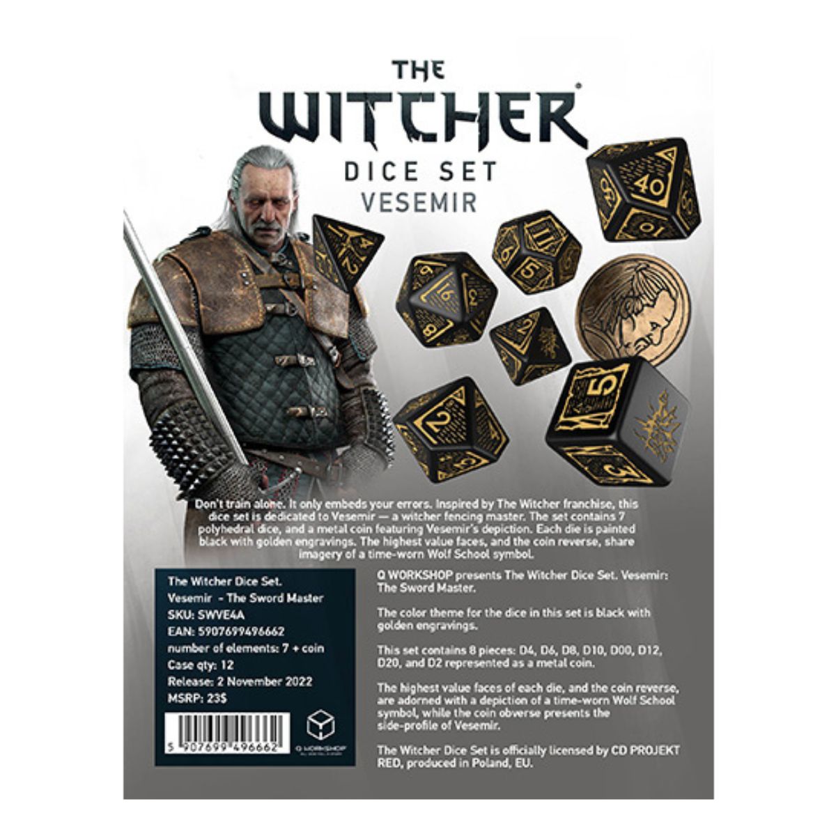 Witcher Dice Set Vesemir The Sword Master