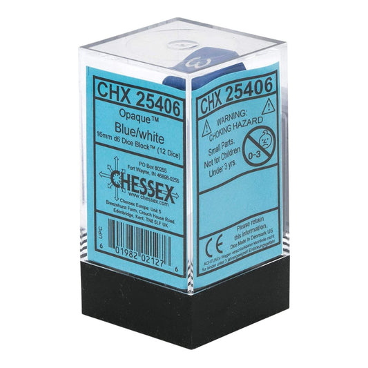 Chessex CHX 25406 Opaque Polyhedral Blue/white 7-Die Set
