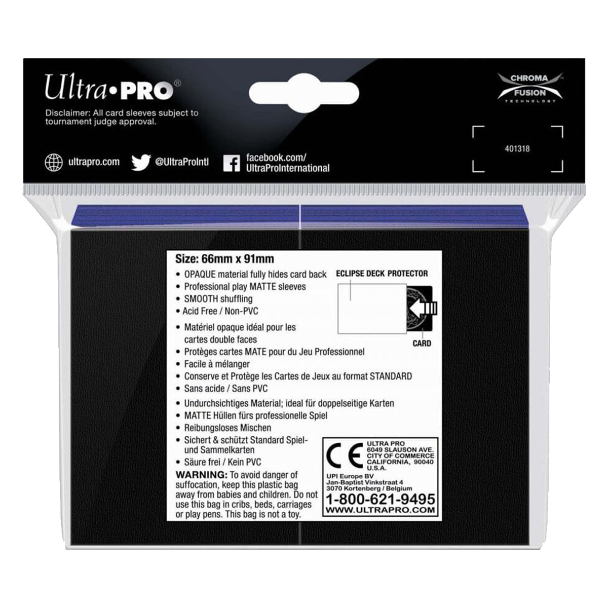 ULTRA PRO Deck Protector Standard Matte 100ct Sky Purple ECLIPSE