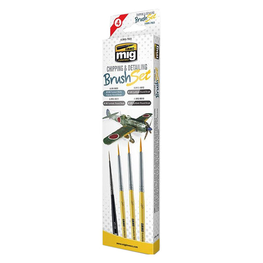 Ammo by MIG Brushes Chipping and Detailing Brush Set