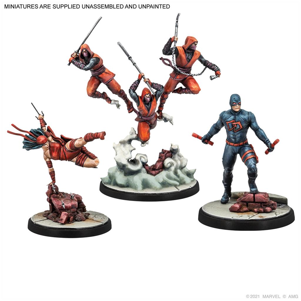 Marvel Crisis Protocol Shadowland Daredevil and Elektra with Hand Ninjas