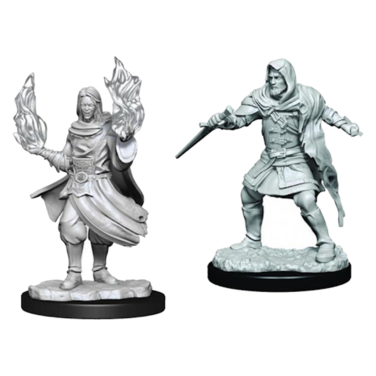Critical Role Unpainted Miniatures Hollow One Rogue and Sorceror Male 2ct