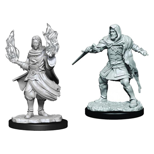Critical Role Unpainted Miniatures Hollow One Rogue and Sorceror Male 2ct