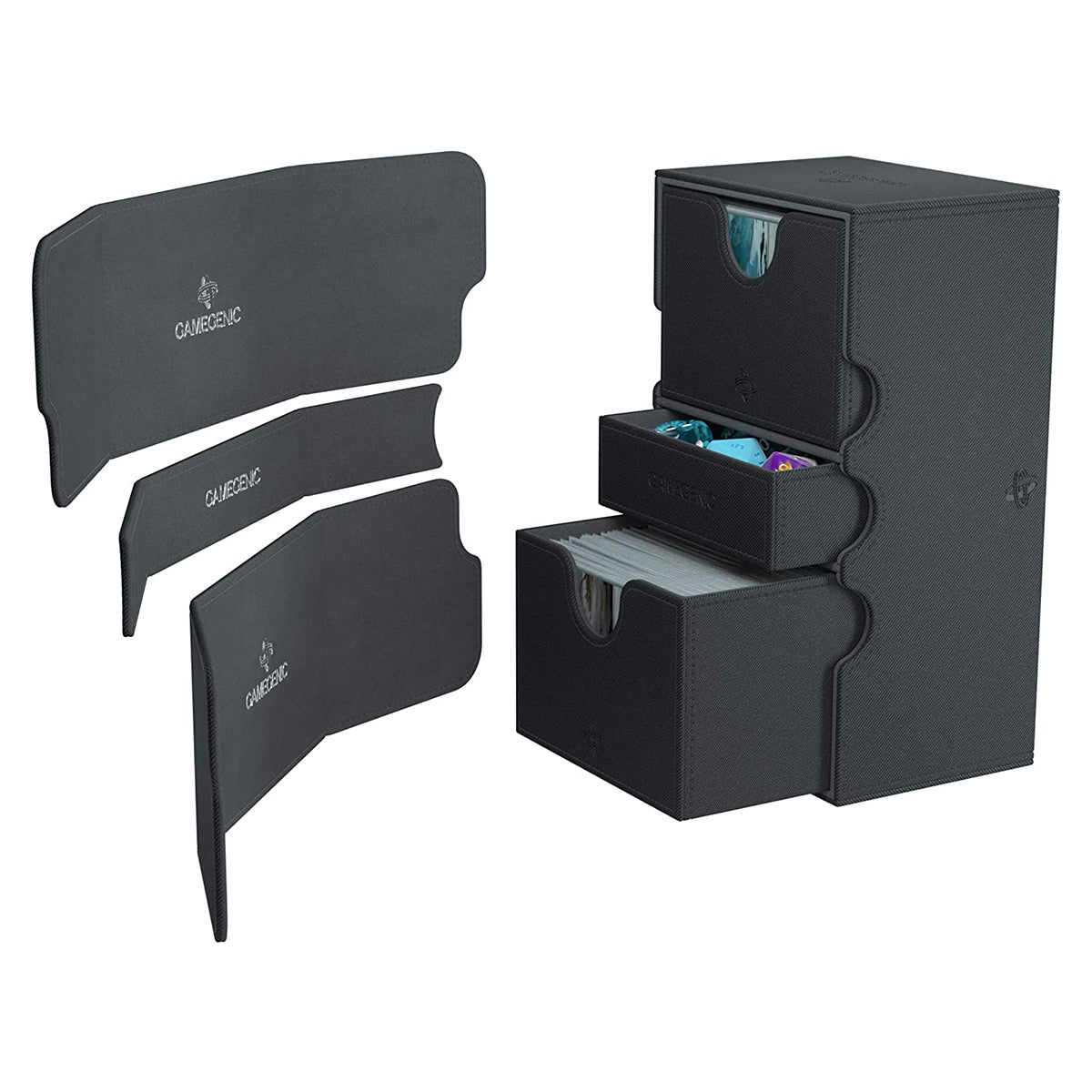 Gamegenic Stronghold 200+ Convertible Black Deck Box