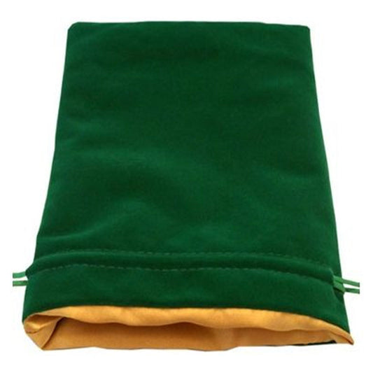 MDG Large Velvet Dice Bag with Gold Satin Lining - Green